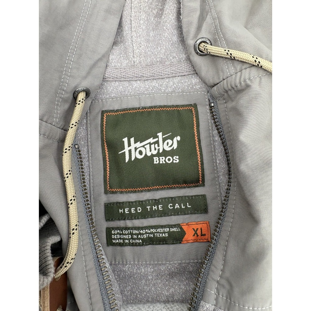 Howler Bros Kameron Hoodie Men's XL Gray Full Zip Fleece Shell Hybrid Jacket - Picture 10 of 10
